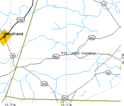 St. Johns township, NC map