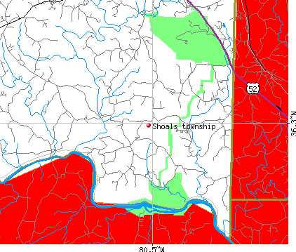 Shoals township, NC map