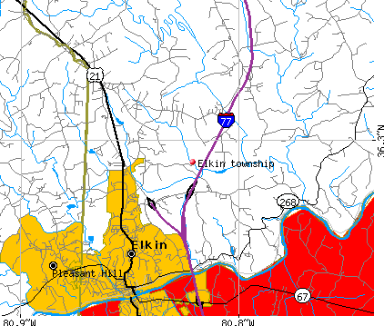 Elkin township, NC map