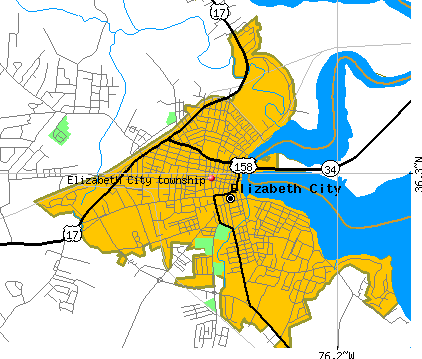Elizabeth City township, NC map