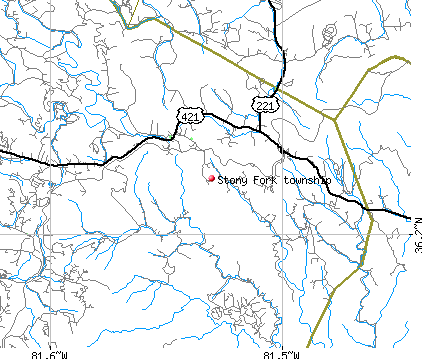 Stony Fork township, NC map