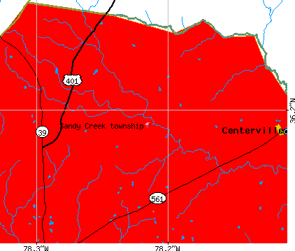 Sandy Creek township, NC map
