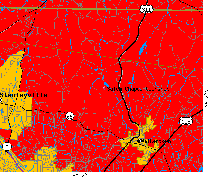 Salem Chapel township, NC map