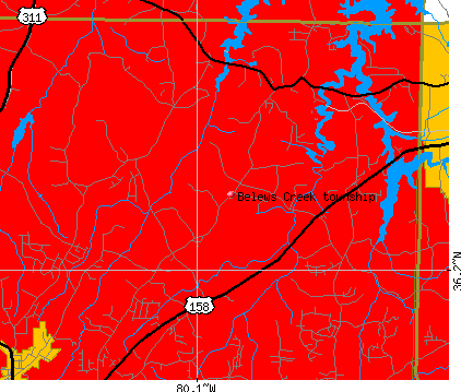 Belews Creek township, NC map