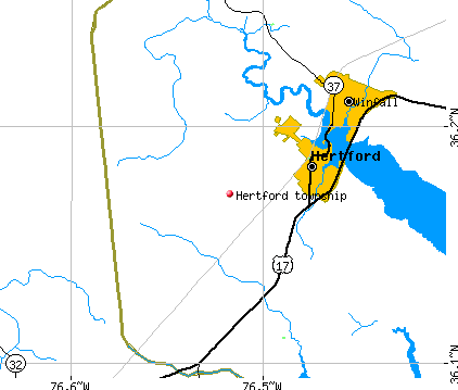 Hertford township, NC map