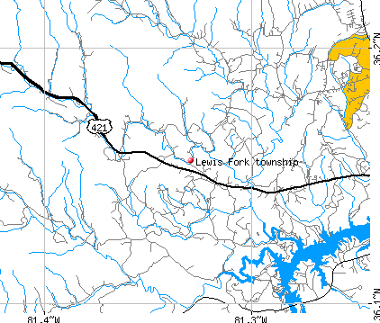 Lewis Fork township, NC map