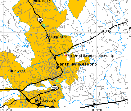 North Wilkesboro township, NC map
