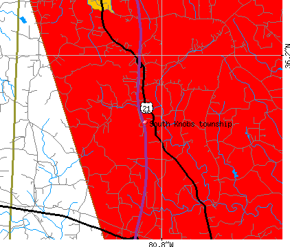 South Knobs township, NC map