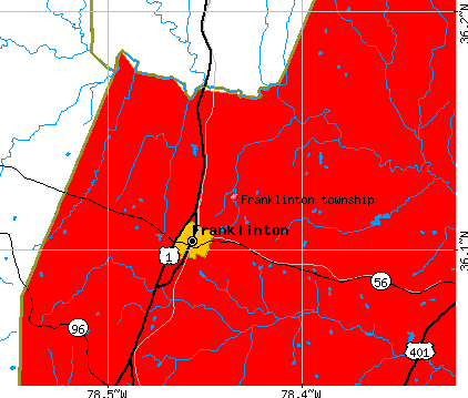 Franklinton township, NC map