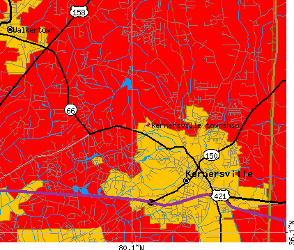 Kernersville township, NC map