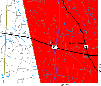 North Buck Shoals township, NC map