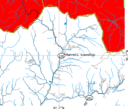 Harrell township, NC map