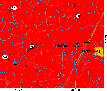Cedar Rock township, NC map