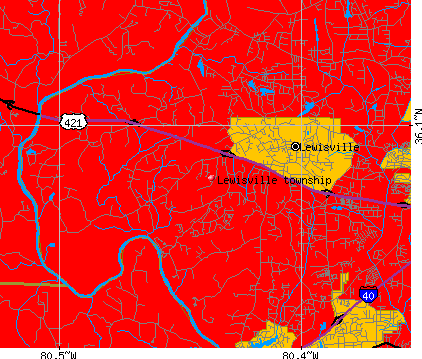 Lewisville township, NC map