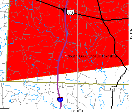 South Buck Shoals township, NC map