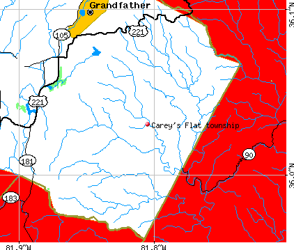Carey's Flat township, NC map