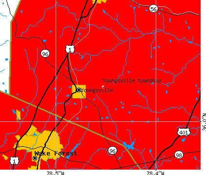 Youngsville township, NC map