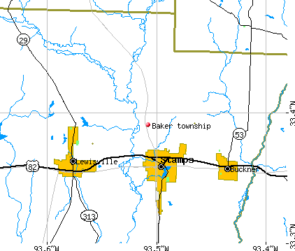 Baker township, AR map