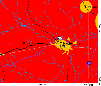 Nashville township, NC map