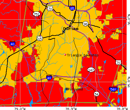 Triangle township, NC map
