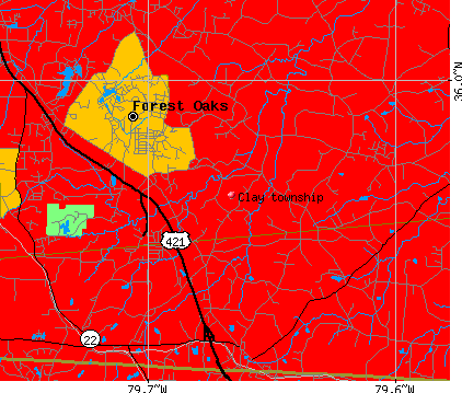 Clay township, NC map