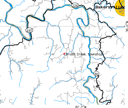 Brush Creek township, NC map