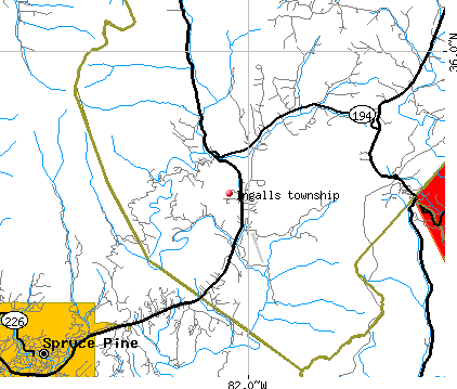 Ingalls township, NC map
