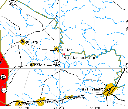 Hamilton township, NC map