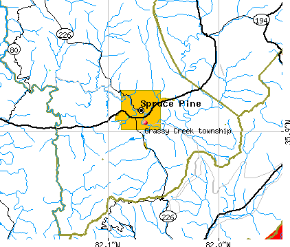Grassy Creek township, NC map