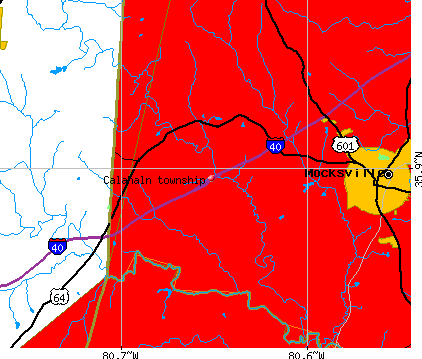 Calahaln township, NC map