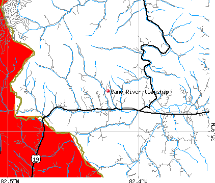 Cane River township, NC map