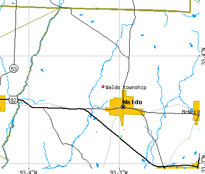 Waldo township, AR map