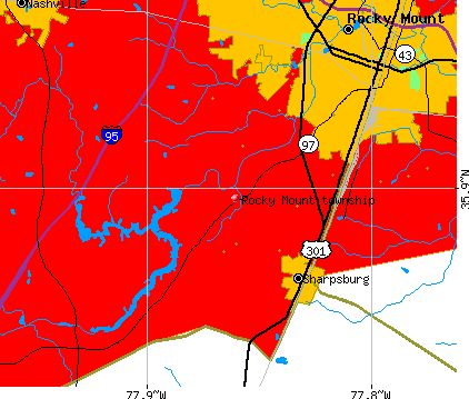 Rocky Mount township, NC map