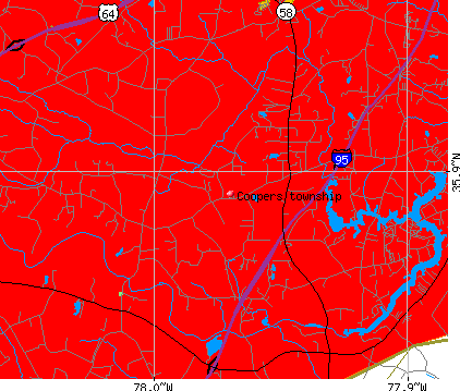 Coopers township, NC map