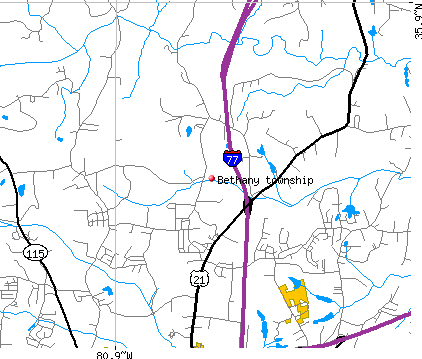 Bethany township, NC map