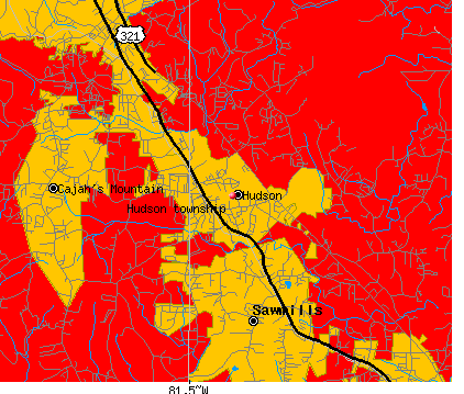 Hudson township, NC map