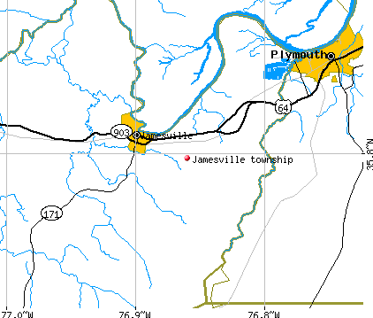 Jamesville township, NC map