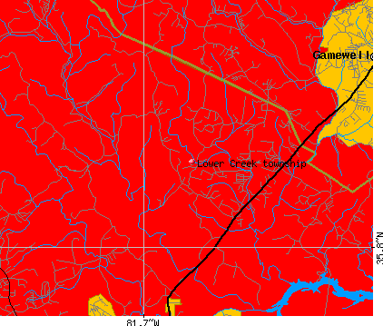 Lower Creek township, NC map