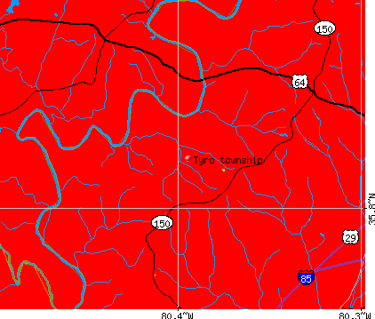 Tyro township, NC map