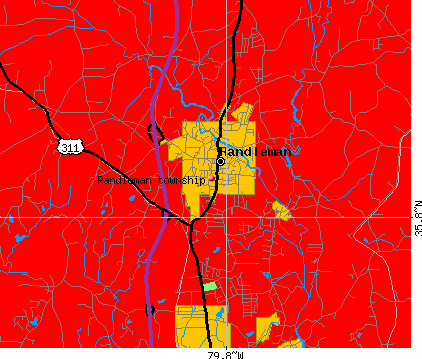 Randleman township, NC map