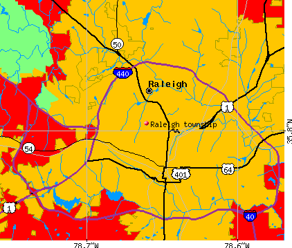 Raleigh township, NC map