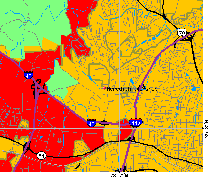 Meredith township, NC map