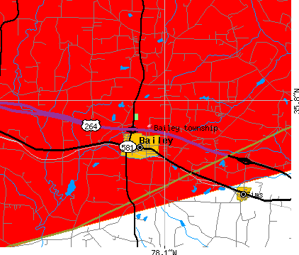 Bailey township, NC map