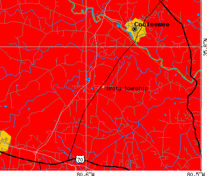 Unity township, NC map