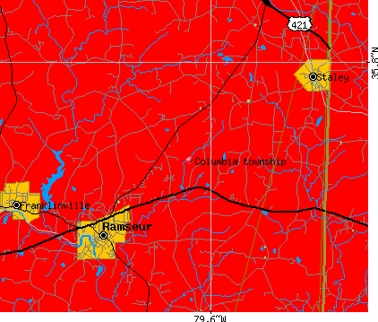 Columbia township, NC map