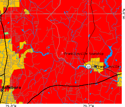 Franklinville township, NC map
