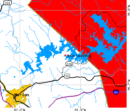 Nebo township, NC map