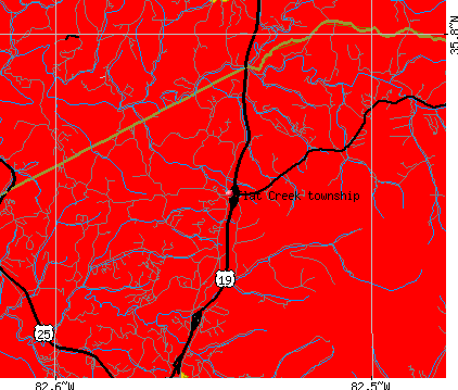 Flat Creek township, NC map