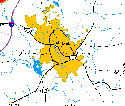 Wilson township, NC map