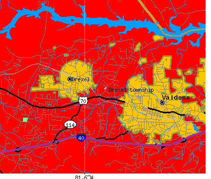 Drexel township, NC map